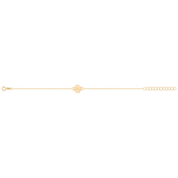 Złota bransoletka 585 łańcuszkowa koniczynka