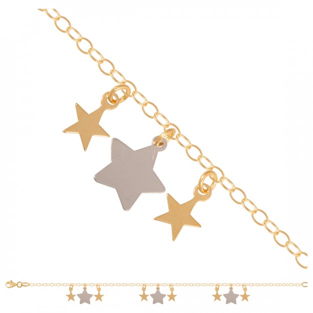 Złota bransoletka 585 łańcuszkowa gwiazda PREZENT