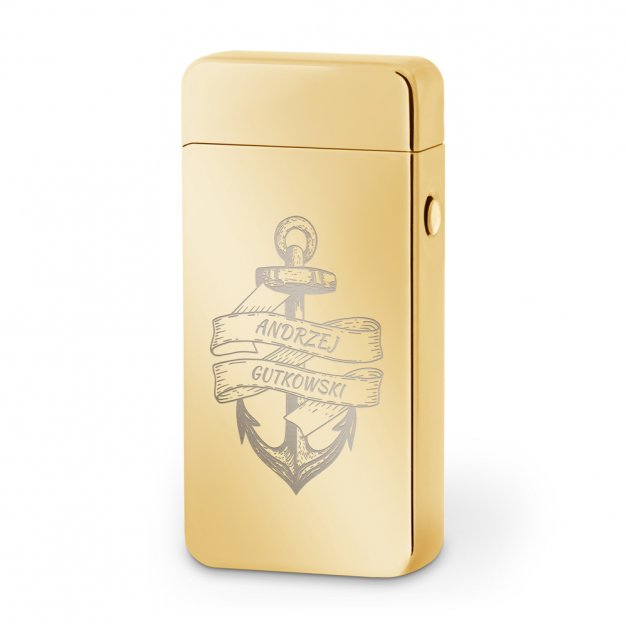Zapalniczka plazmowa złota USB z grawerem dla żołnierza