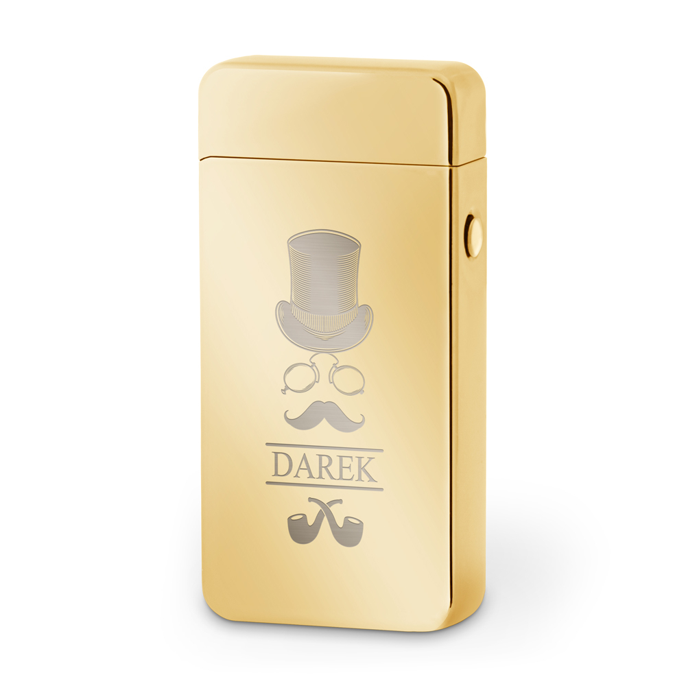 Zapalniczka plazmowa zota USB z grawerem dla gentlemana