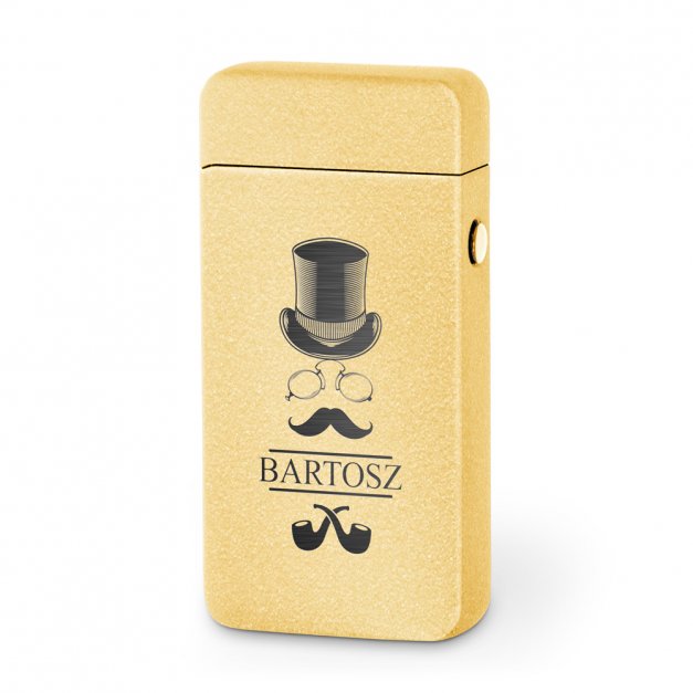 Zapalniczka plazmowa złota USB z grawerem dla gentlemana