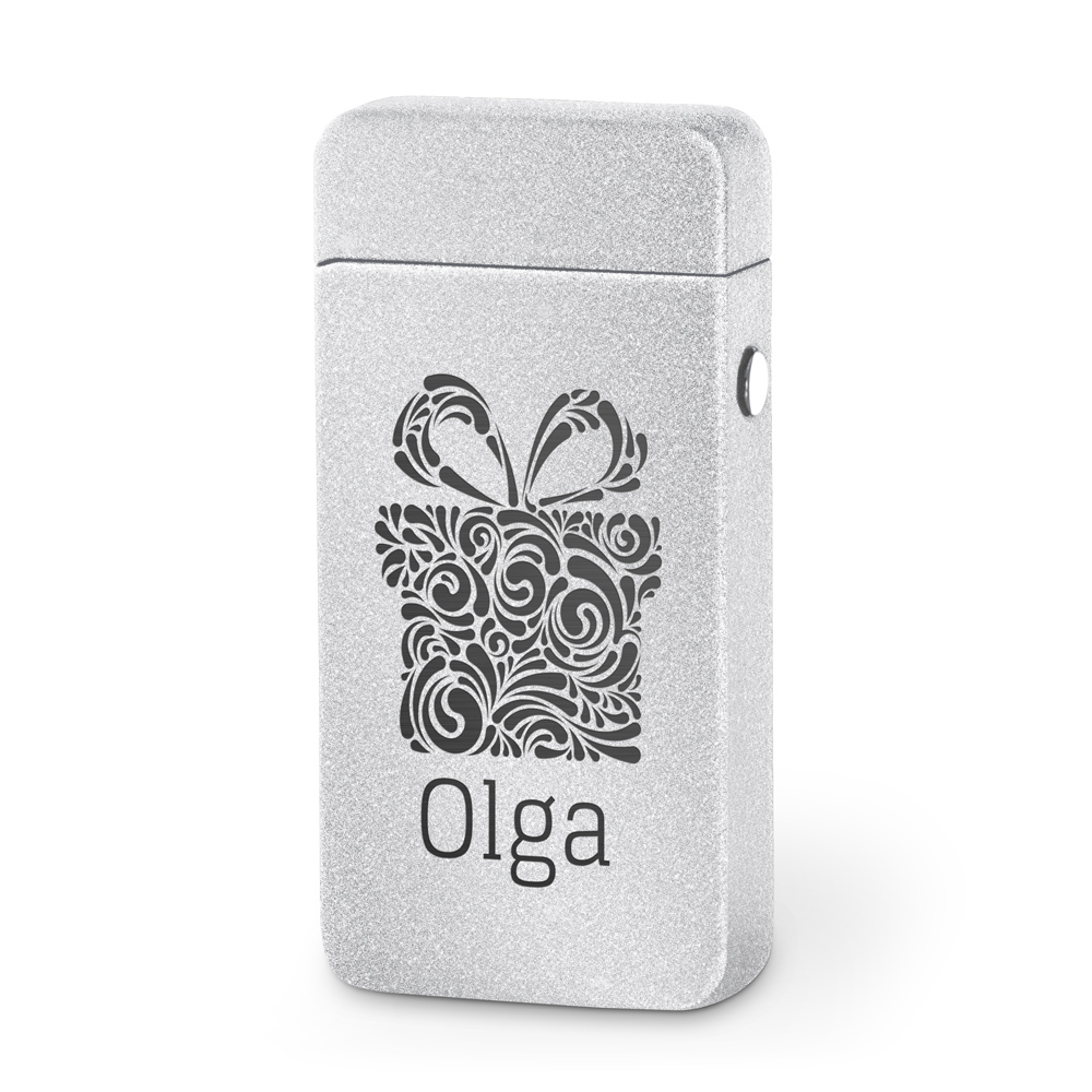 Zapalniczka plazmowa srebrna USB z grawerem dla niej na wita