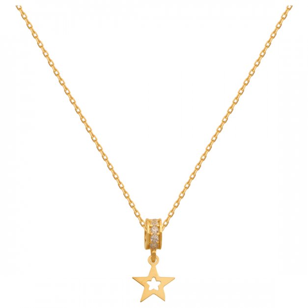 Złoty naszyjnik 585 łańcuszkowy gwiazda PREZENT