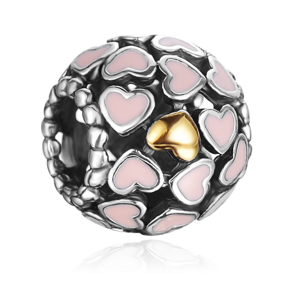 Charms Zawieszka Koralik 925 Szlachetne Serce
