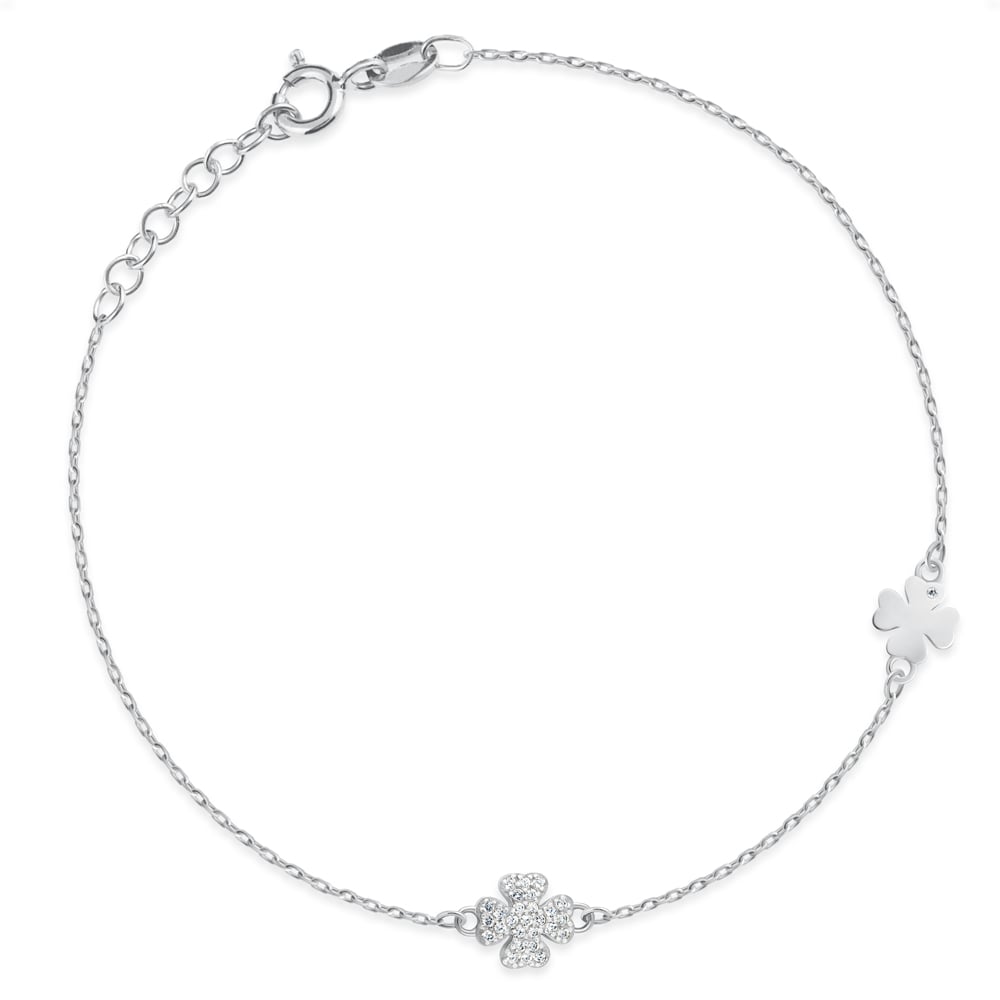Srebrna Bransoletka 925 Koniczynka Ladylike Grawer