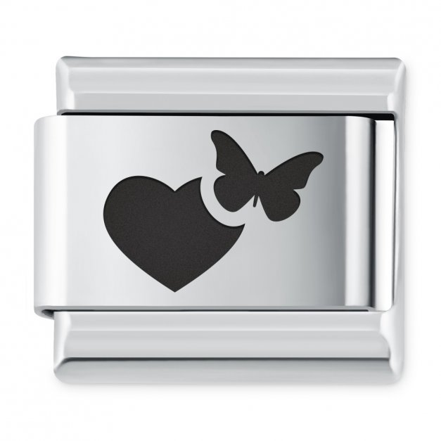 ITALIAN CHARMS Symbole Miłosne Serce Motyl