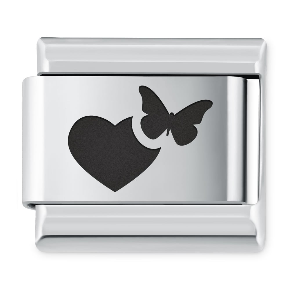 ITALIAN CHARMS Symbole Miosne Serce Motyl
