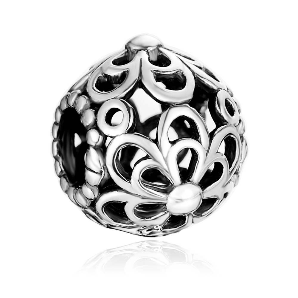Charms Zawieszka Koralik 925 KWIATY Z KOSMOSU