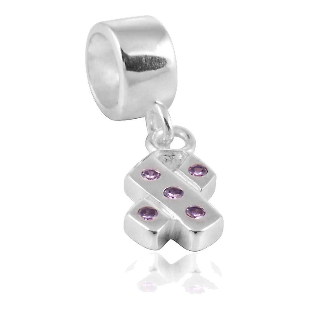Charms Zawieszka Koralik Srebrny MAGICZNA WSTKA