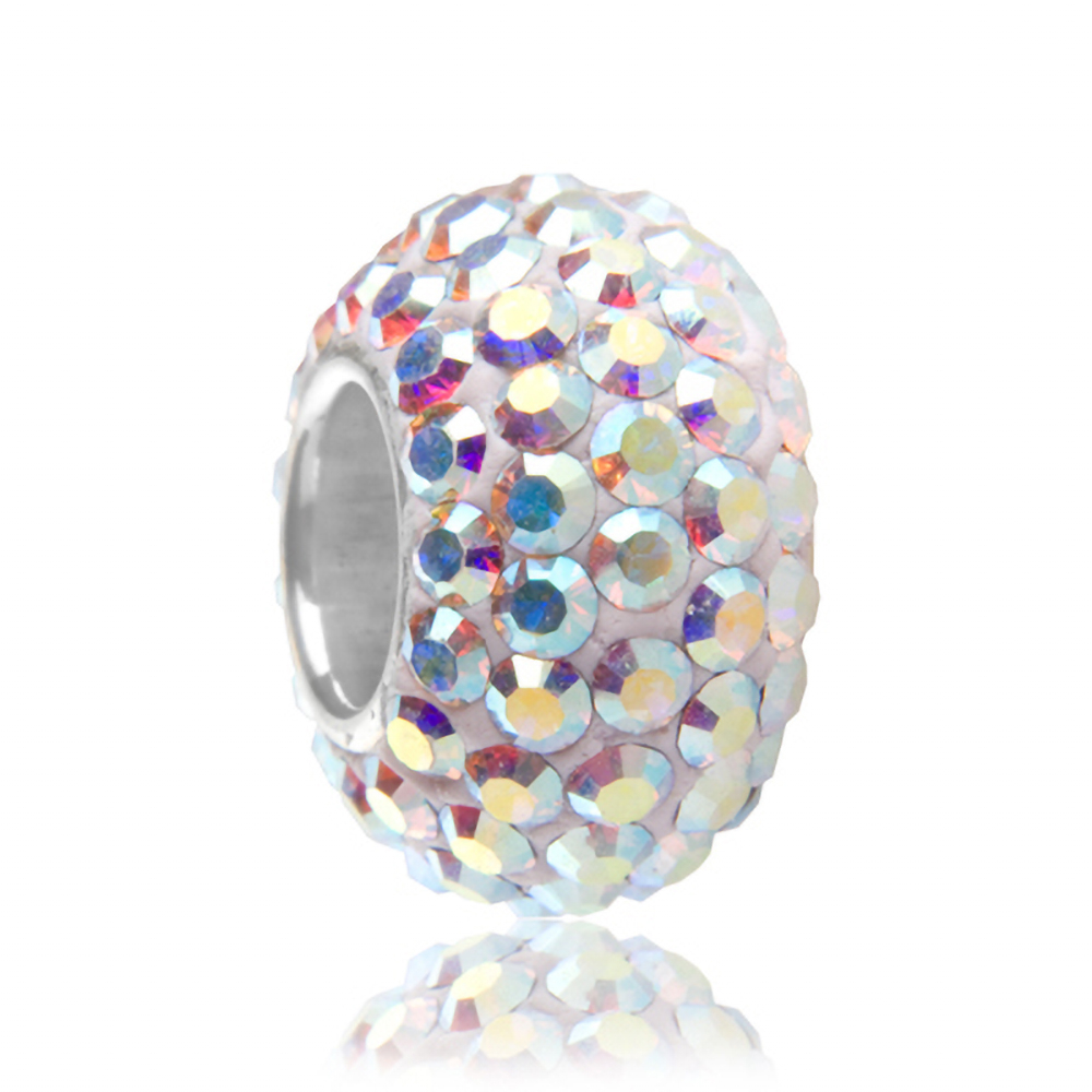 Charms Zawieszka Koralik Srebrny DIAMENTOWE PERY