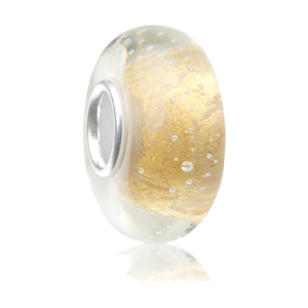 Charms Zawieszka Koralik 925 SREBRNY ZOTY DESZCZ
