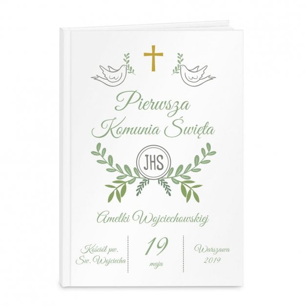 Biblia rozmiar M z nadrukiem dla dziewczynki na komunię