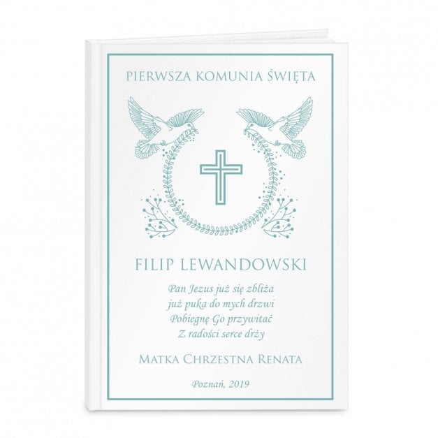 Biblia rozmiar M z nadrukiem dla chłopca na komunię