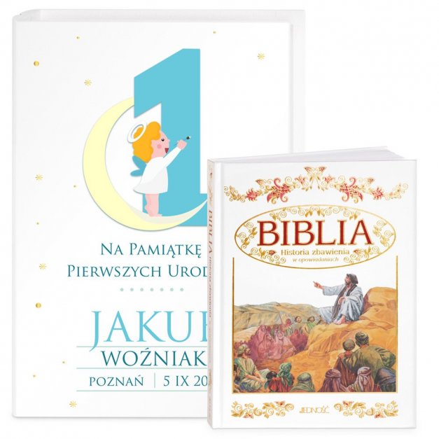 Biblia w etui z nadrukiem dla chłopca na roczek
