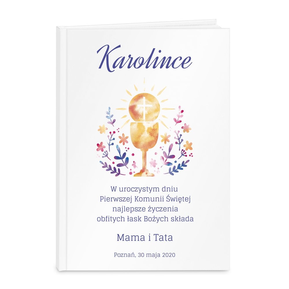 Biblia rozmiar M z nadrukiem dla dziewczynki na komuni