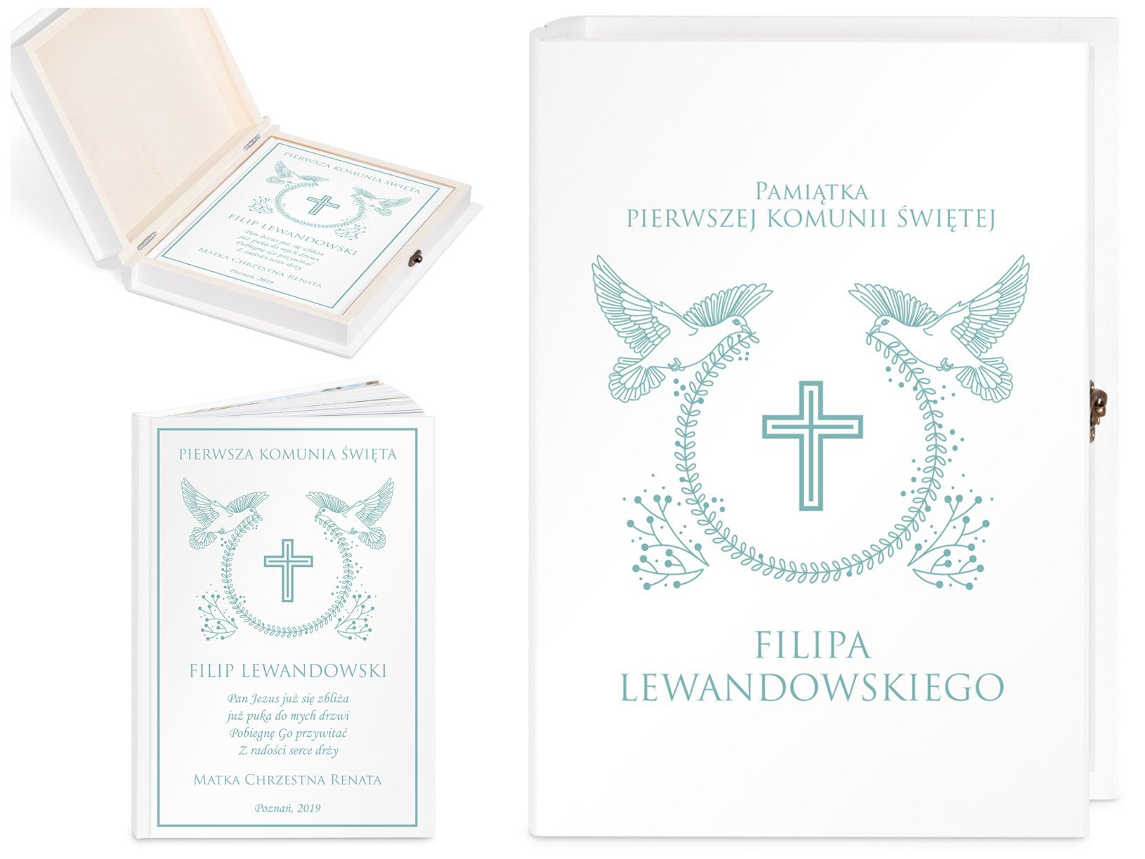 Biblia w etui z nadrukiem dla chopca na komuni