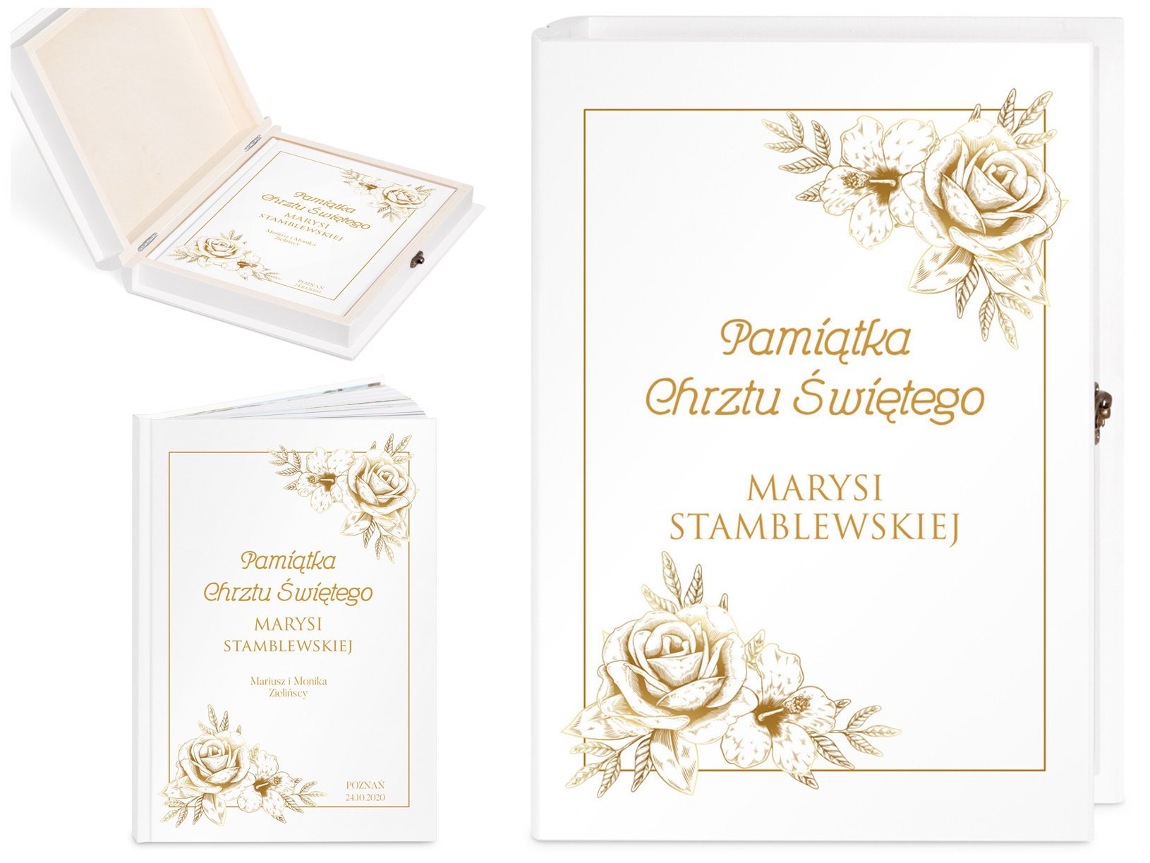 Biblia w etui z nadrukiem dla dziewczynki na chrzest