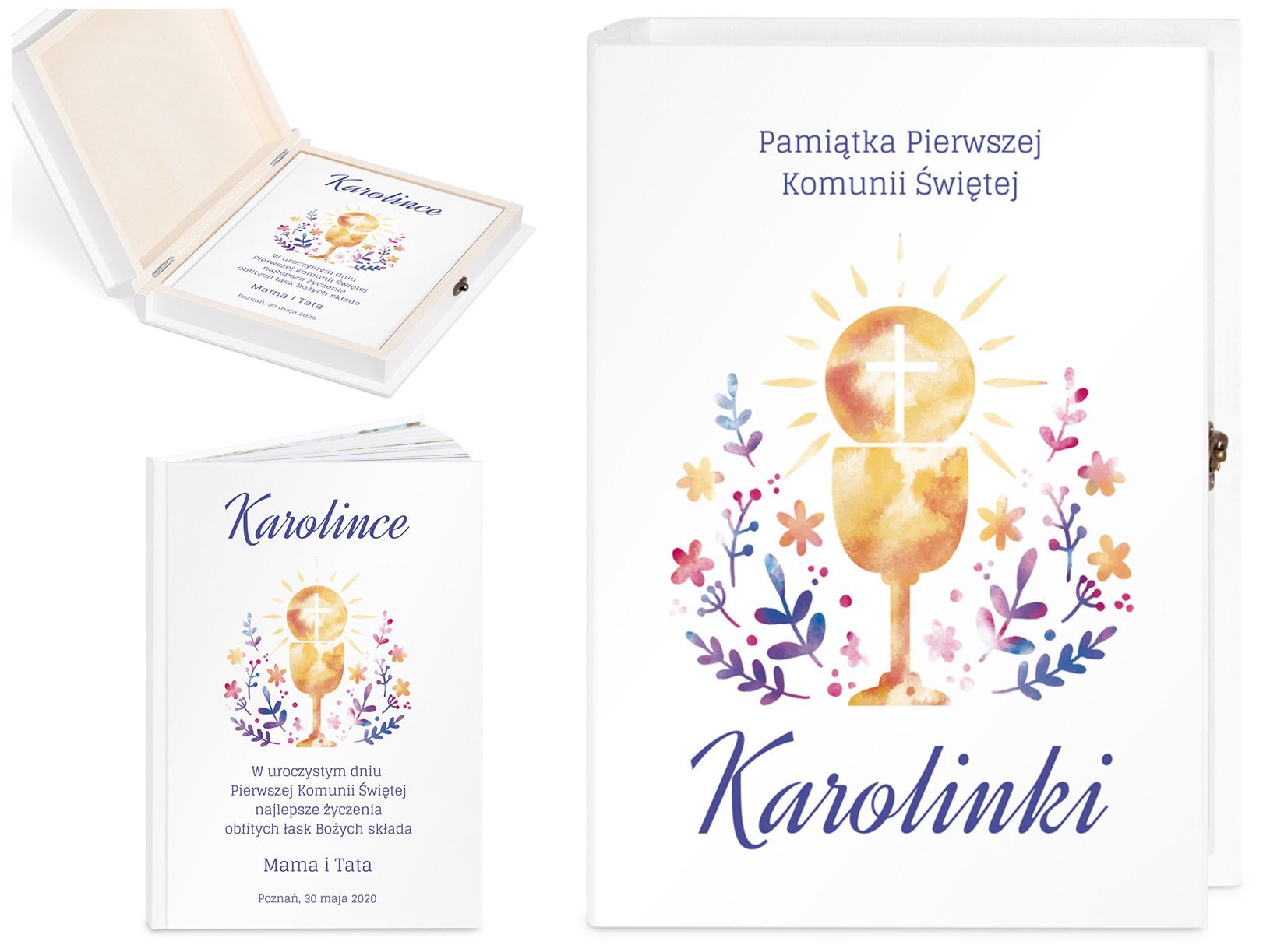 Biblia w etui z nadrukiem dla dziewczynki na komuni