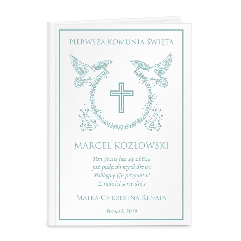 Biblia A4 z nadrukiem dla chopca na komuni