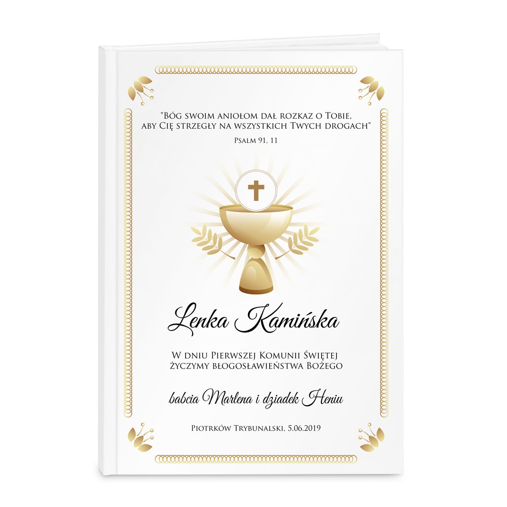 Biblia A4 z nadrukiem dla dziewczynki na komuni