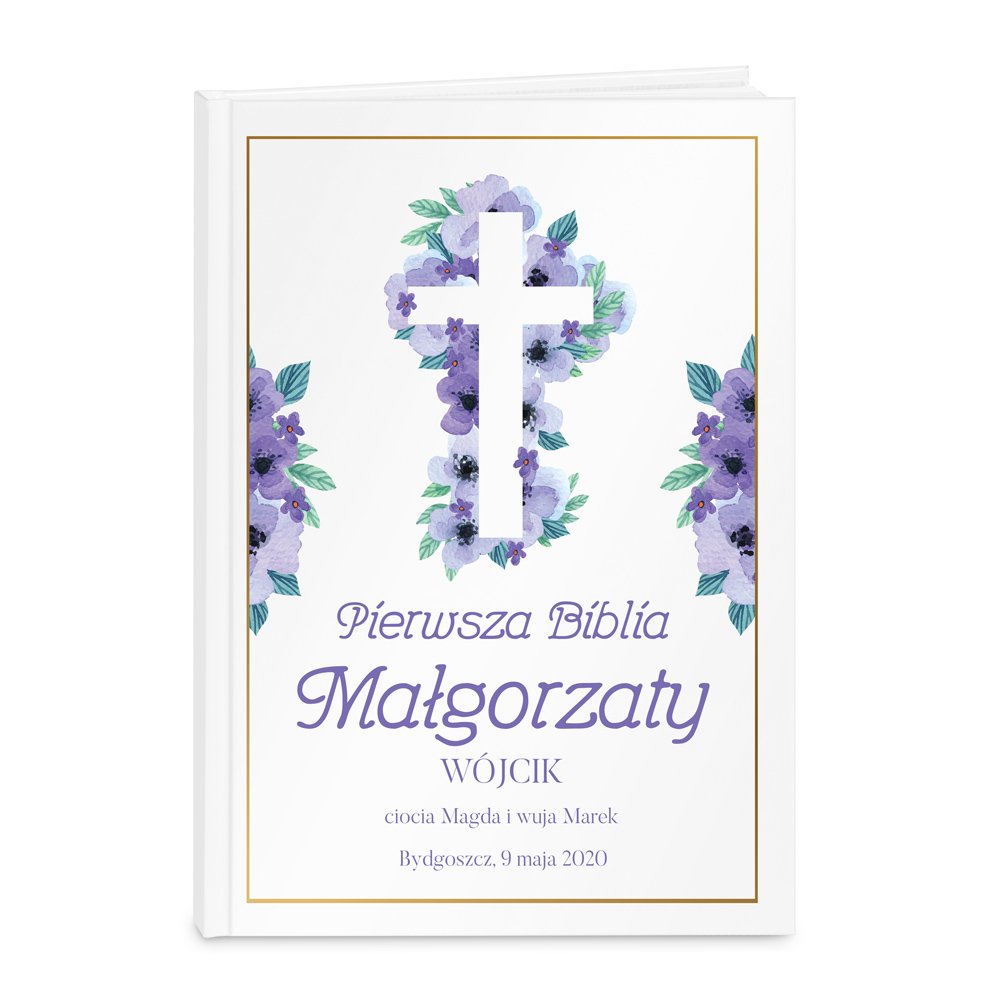 Biblia A4 z nadrukiem dla dziewczynki na komuni