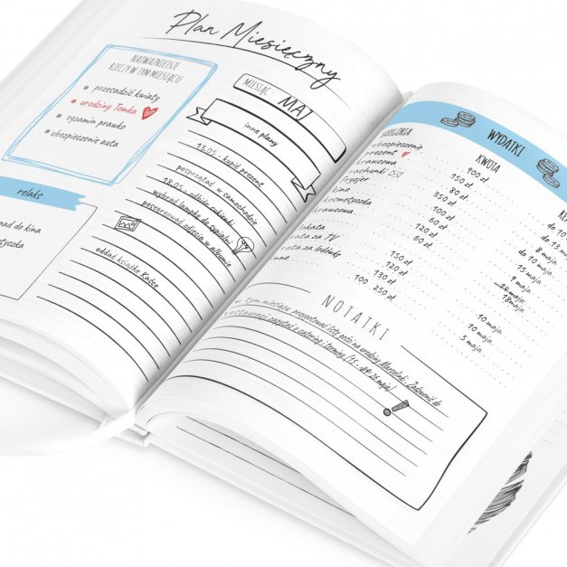 Planner kalendarz książkowy z nadrukiem dla niego grafika