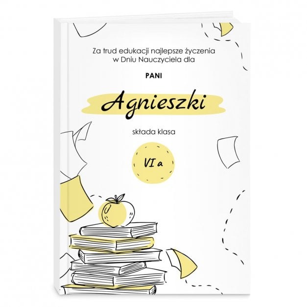 Planner kalendarz książkowy z nadrukiem dla nauczycielki