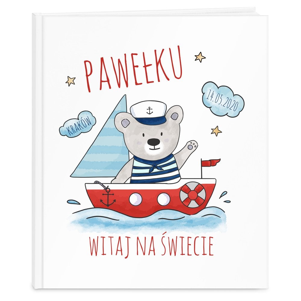 Ksiga bani banie z nadrukiem dla chopca z okazji narodzin