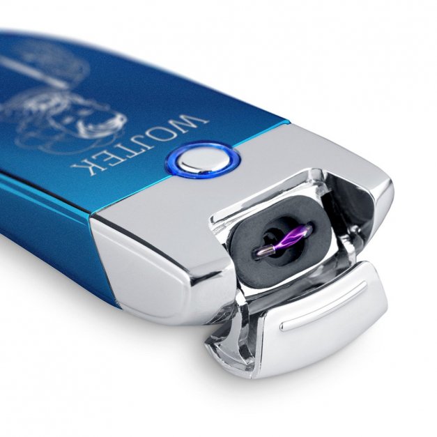 Zapalniczka plazmowa niebieska USB z grawerem dla tatuażysty