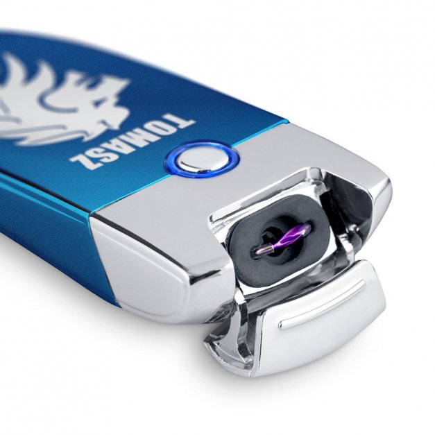 Zapalniczka plazmowa niebieska USB z grawerem dla niego na imieniny