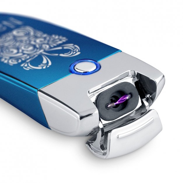 Zapalniczka plazmowa niebieska USB z grawerem dla niej na święta