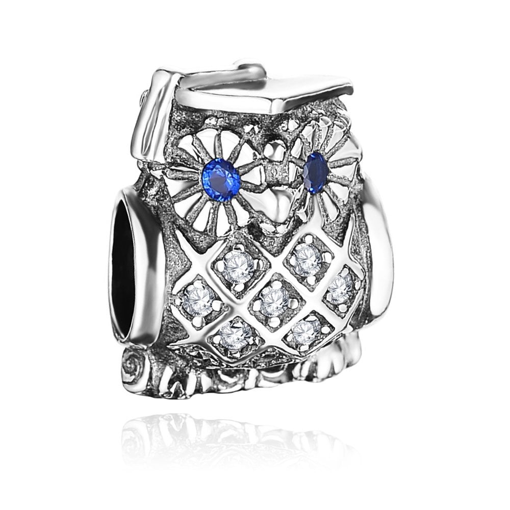 Charms Zawieszka Koralik 925 Sowa