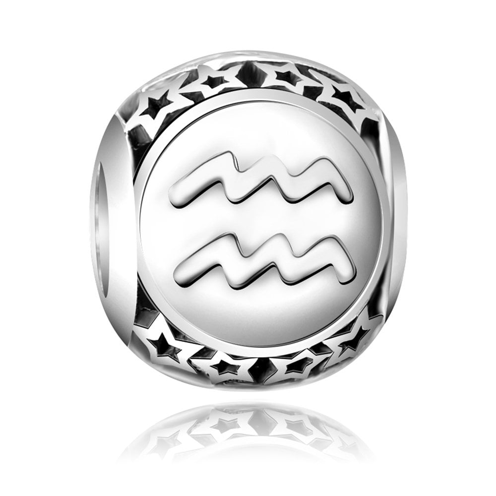 Charms Zawieszka Koralik 925 Zodiak Wodnik