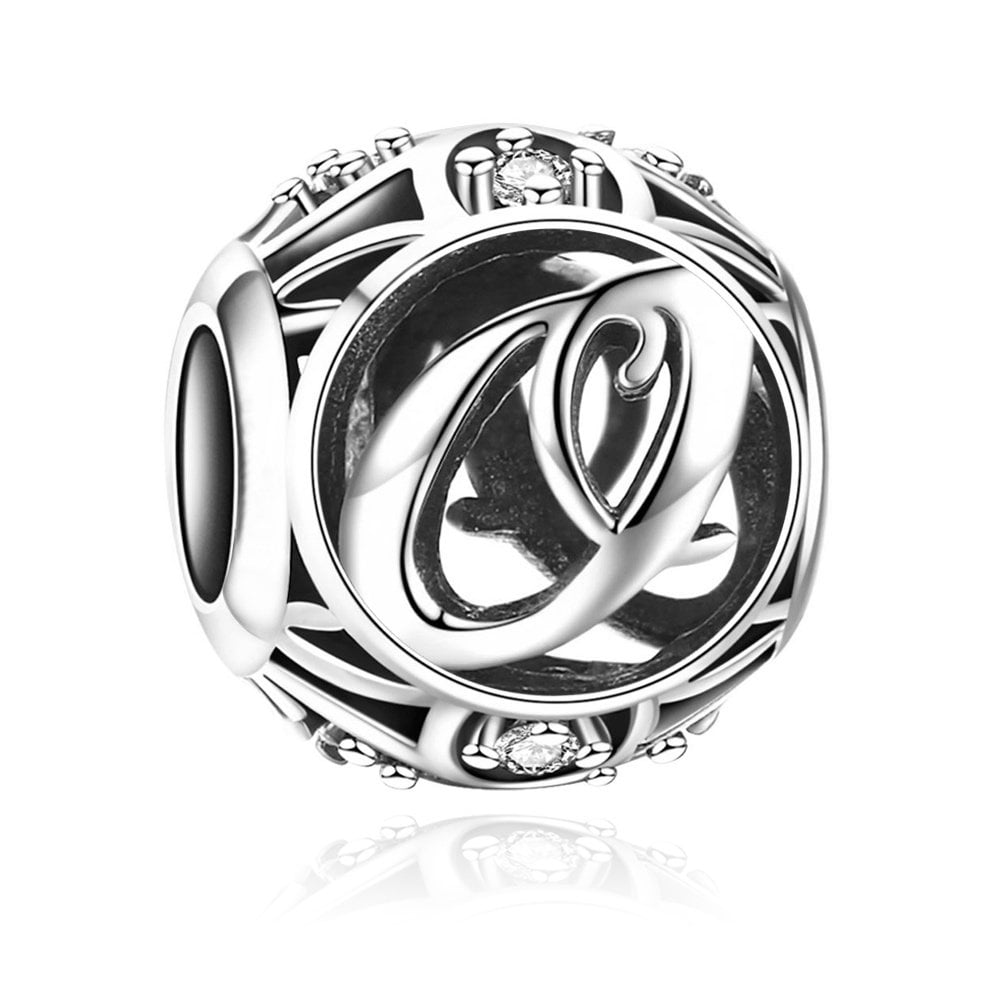 Charms Zawieszka Koralik 925 Literka O