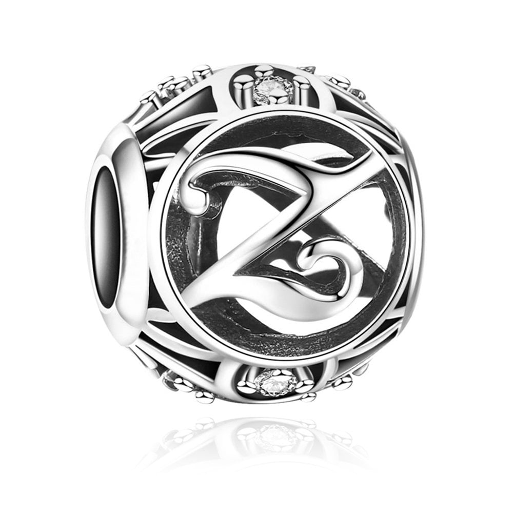 Charms Zawieszka Koralik 925 Literka Z