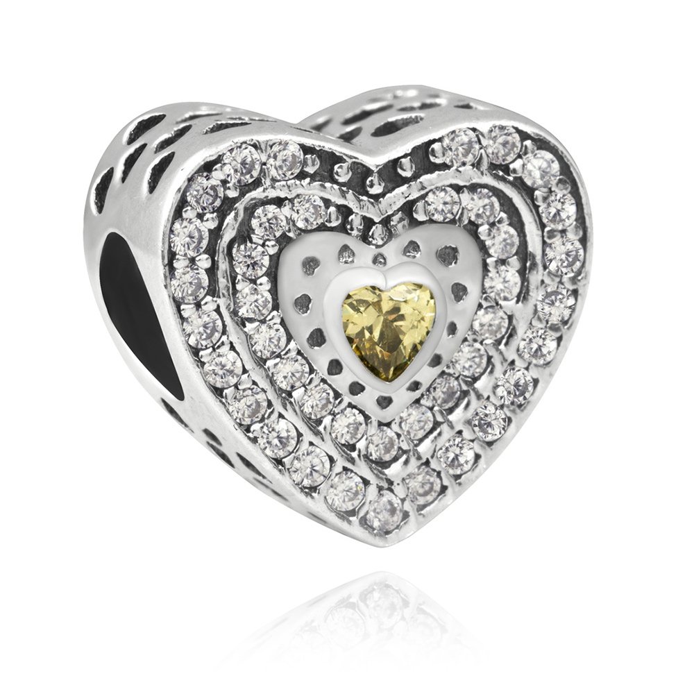 Charms Zawieszka Koralik 925 Bicie Serca