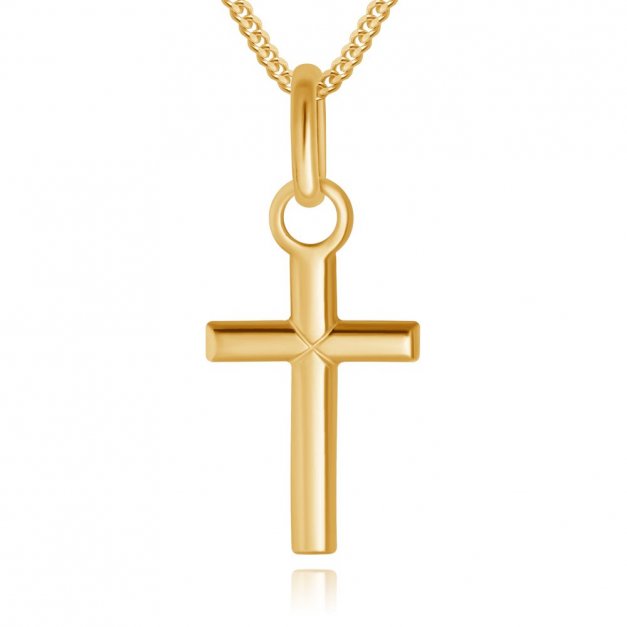 Złoty Krzyżyk 333 Klasyczny z Łańcuszkiem Grawer