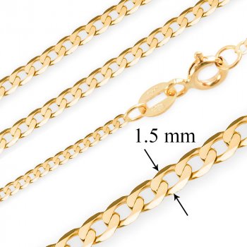 Złoty Łańcuszek 333 Pancerka 1,5mm Grawer