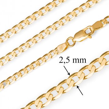 Złoty Łańcuszek 333 Pancerka 2.5mm Grawer