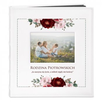 Album z Okienkiem Prezent Rodzinny Nadruk Kwiaty