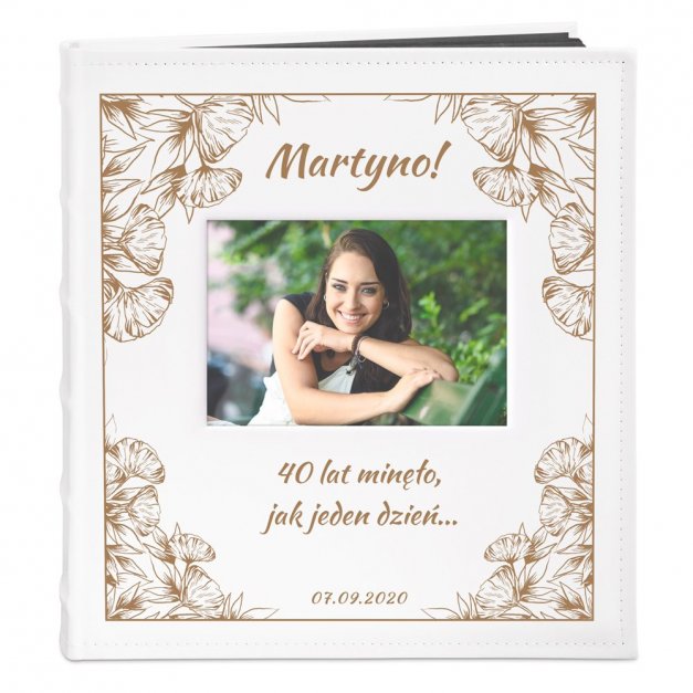 Album na zdjęcia z okienkiem i nadrukiem dla niej na 40 urodziny