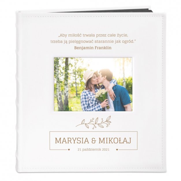 Album na zdjęcia z okienkiem i nadrukiem dla pary na ślub rocznicę