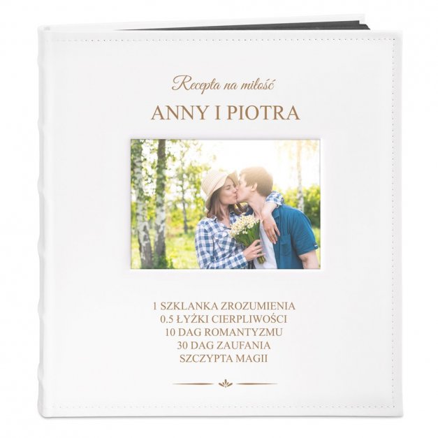 Album na zdjęcia z okienkiem i nadrukiem dla pary