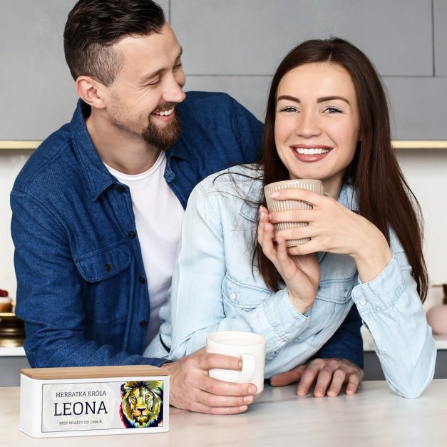 Herbata zestaw herbat w metalowy pudełku z nadrukiem dla szefa na urodziny