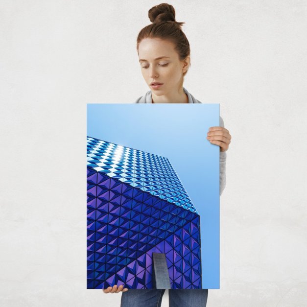 Plakat metalowy szklana figura L