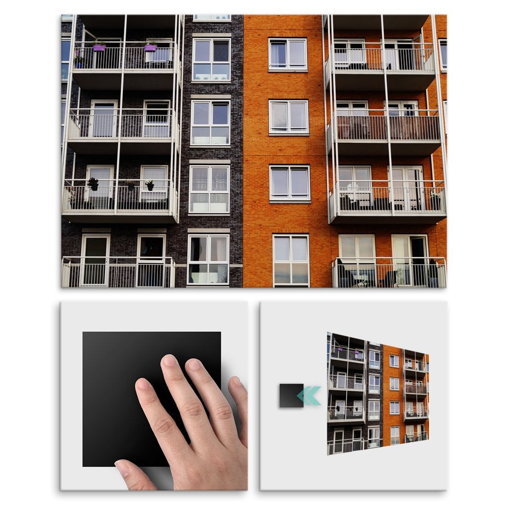 Plakat metalowy bloki mieszkalne M