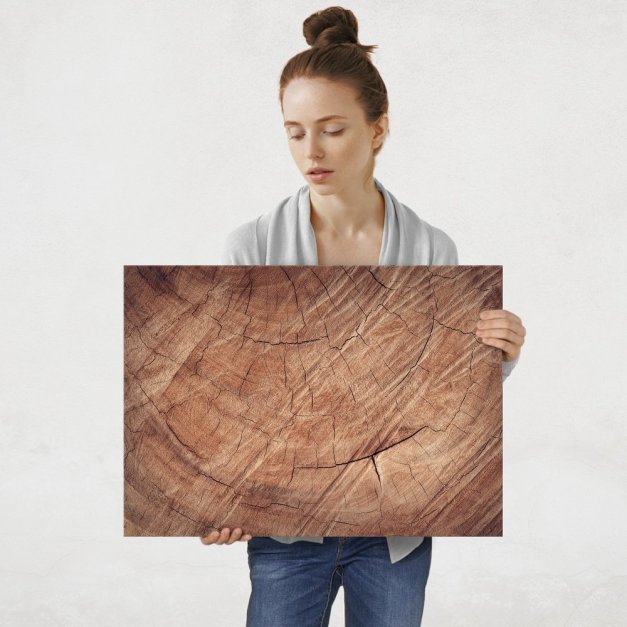 Plakat metalowy tekstura drewna L