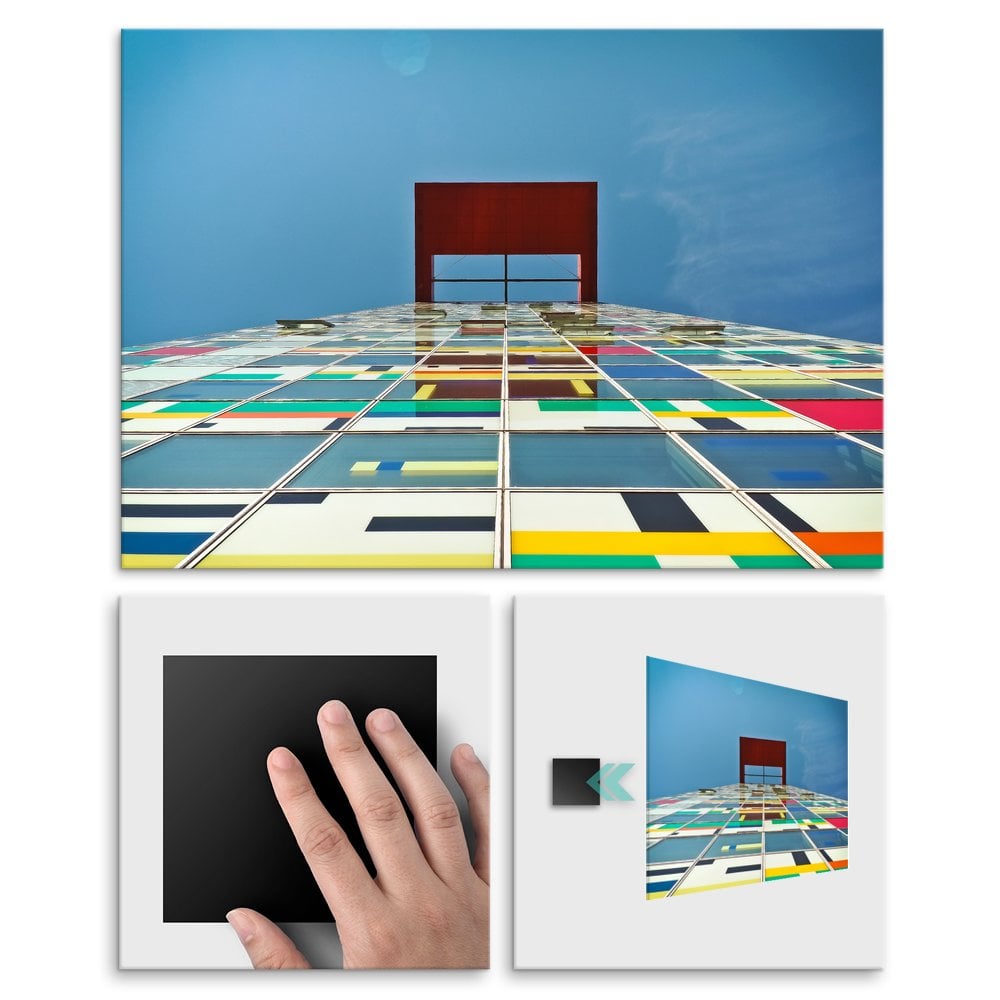 Plakat metalowy kolorowa architektura L