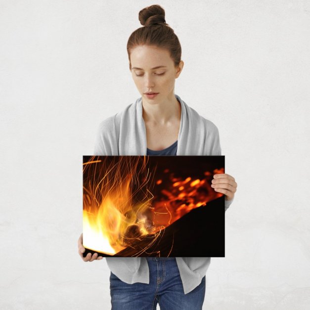 Plakat metalowy ogień M