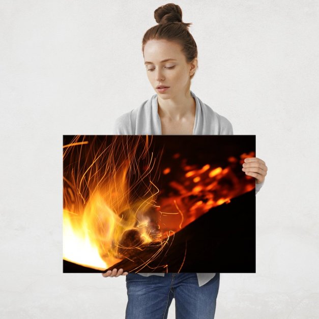 Plakat metalowy ogień L